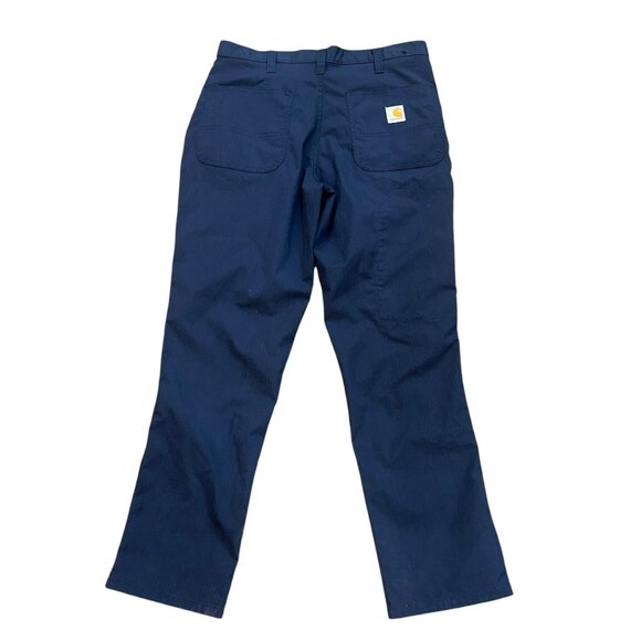 Carhartt Rugged Flex Relaxed Fit Navy Work Canvas Pants Size‎ 30x30 #74533-20 - Picture 3 of 7